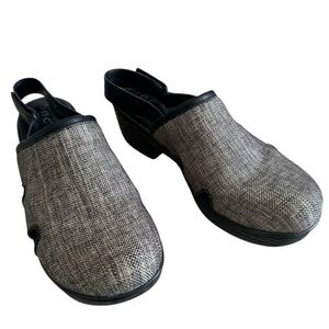 BOC LYZA GREY GOLD TWEED SLING BACK CLOGS SIZE 10